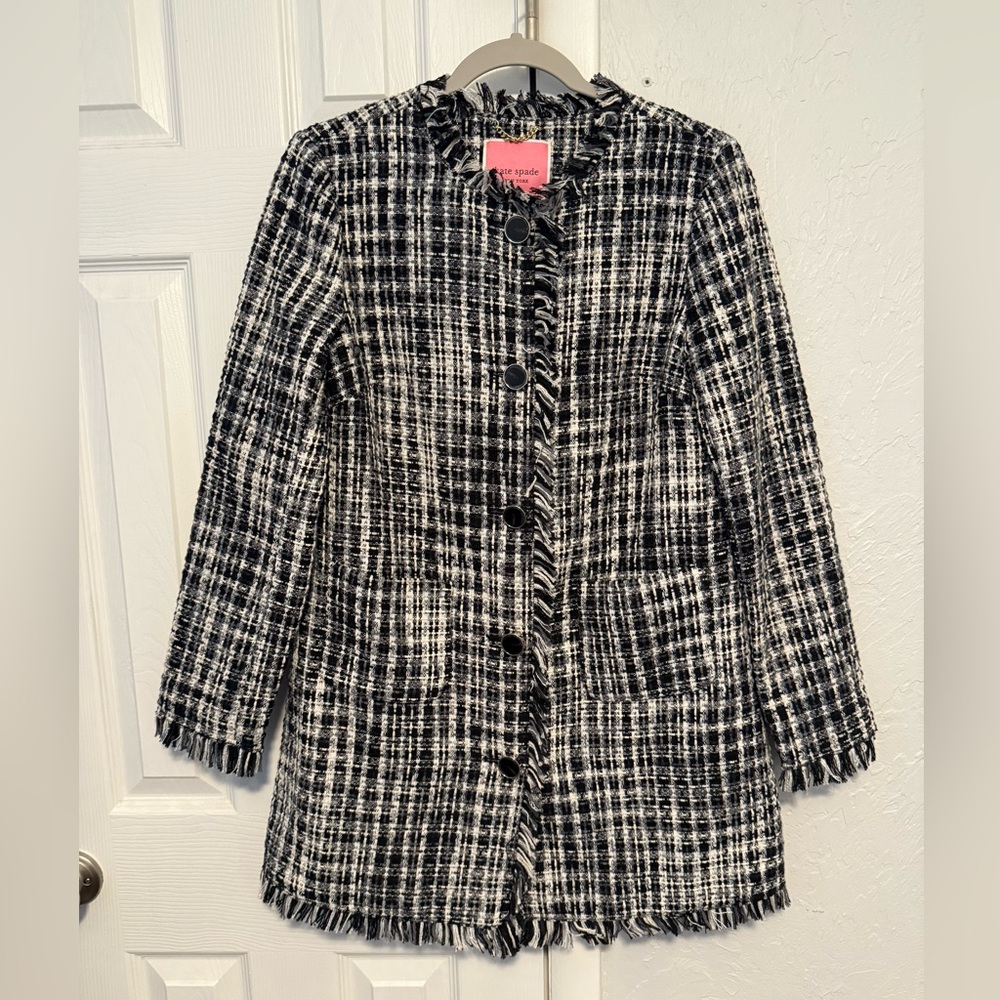 Kate Spade Black and White Tweed Jacket